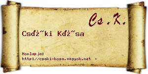 Csáki Kósa névjegykártya